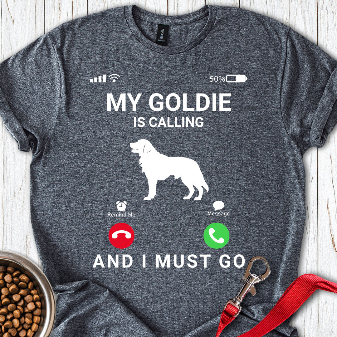 Golden Retriever is Calling Dark Heather