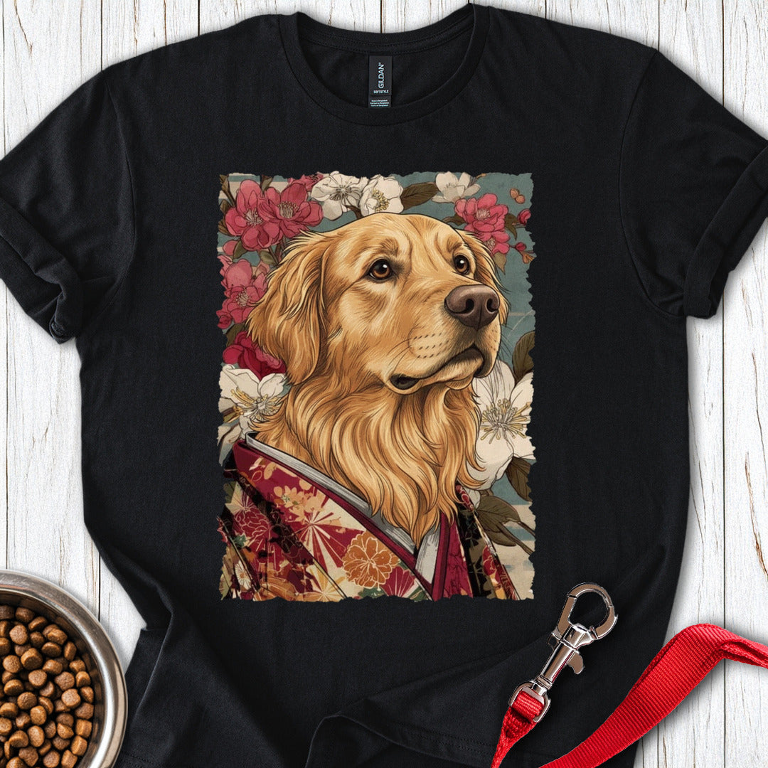 Golden Retriever Japanese Art Black