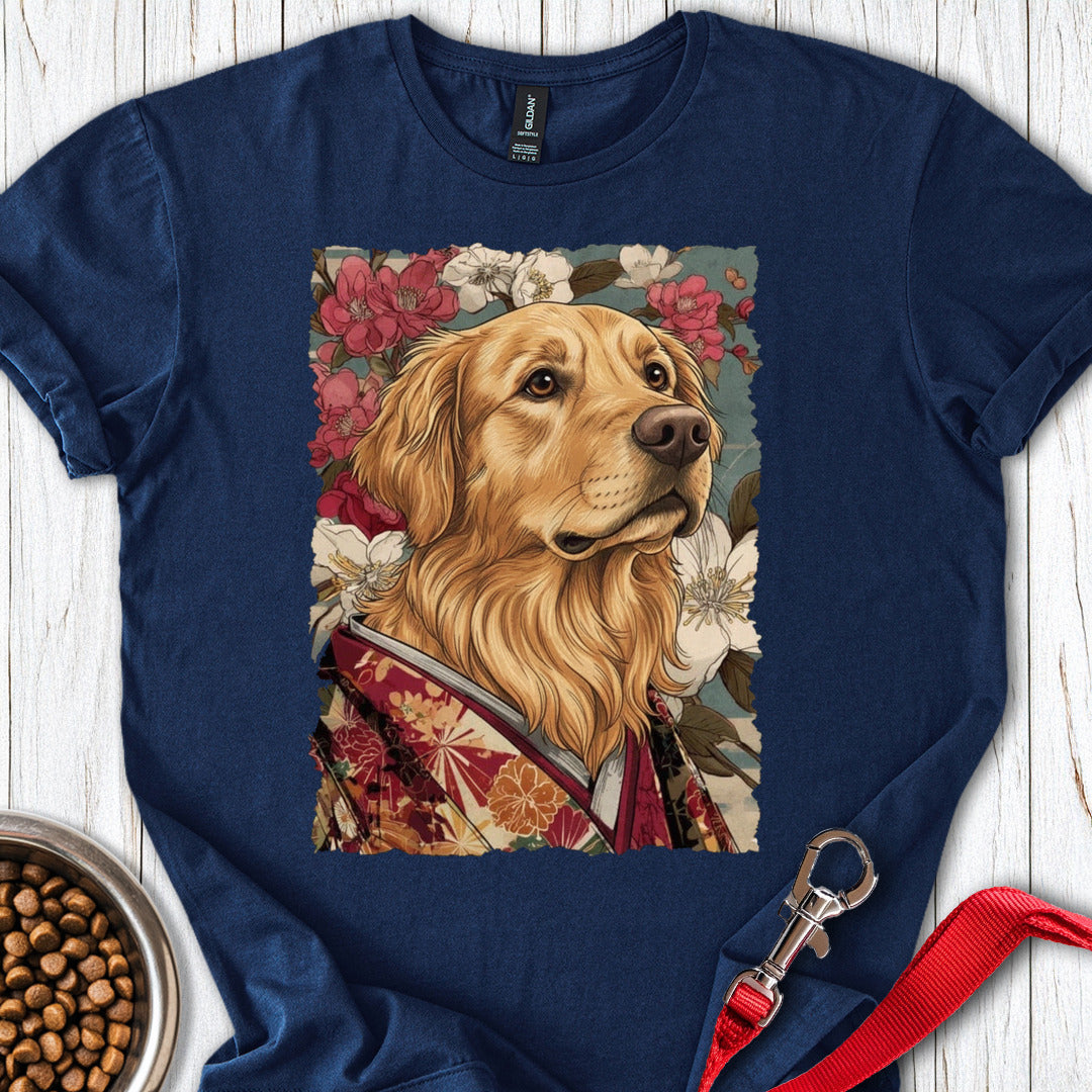 Golden Retriever Japanese Art Navy