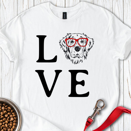 Golden Retriever Love White