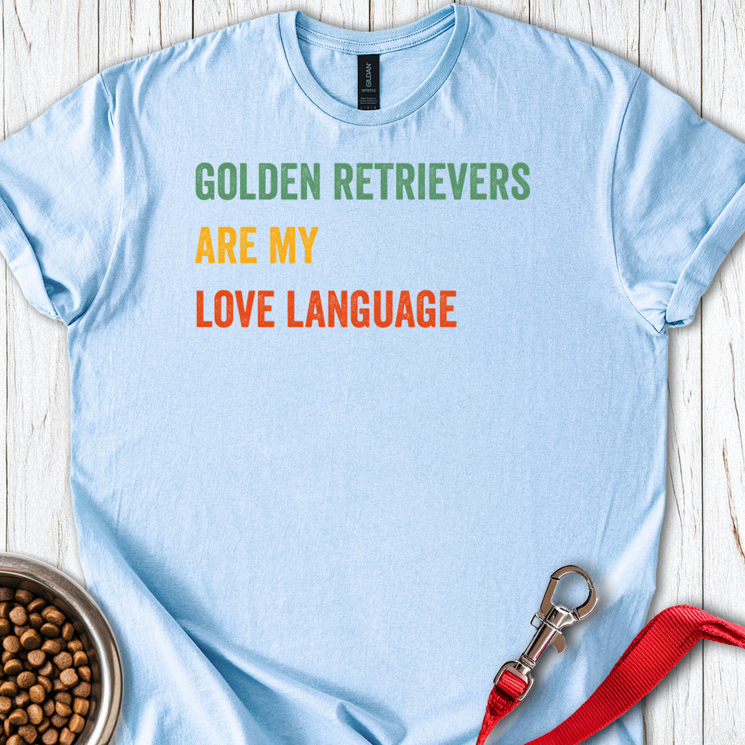 Golden Retriever Love Language Light Blue