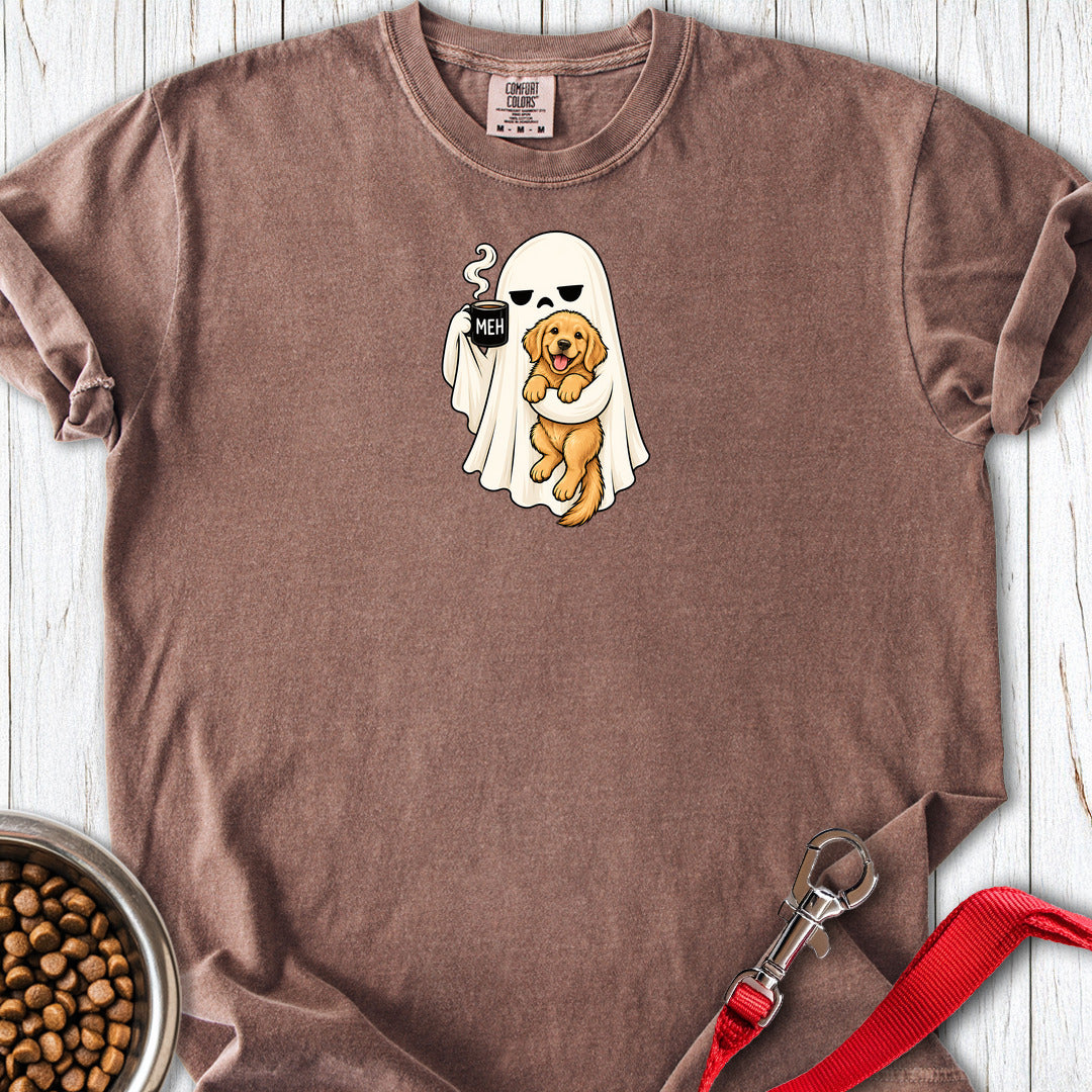 Golden Retriever Meh Ghost Premium Tee — Espresso
