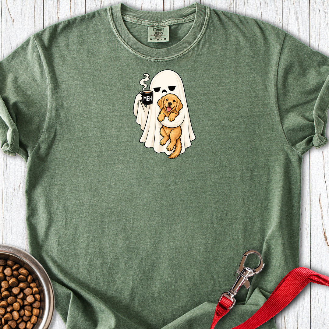 Golden Retriever Meh Ghost Premium Tee — Moss