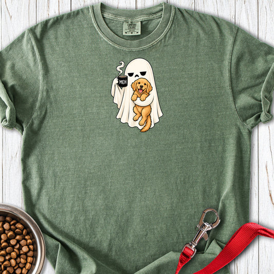 Golden Retriever Meh Ghost Premium Tee — Moss