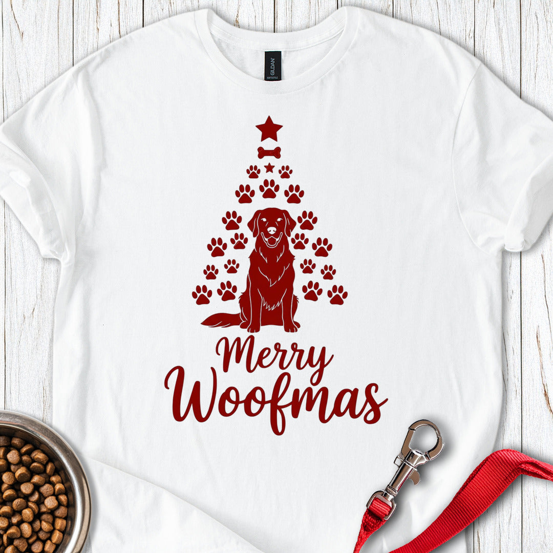 Golden Retriever Merry Woofmas Christmas White