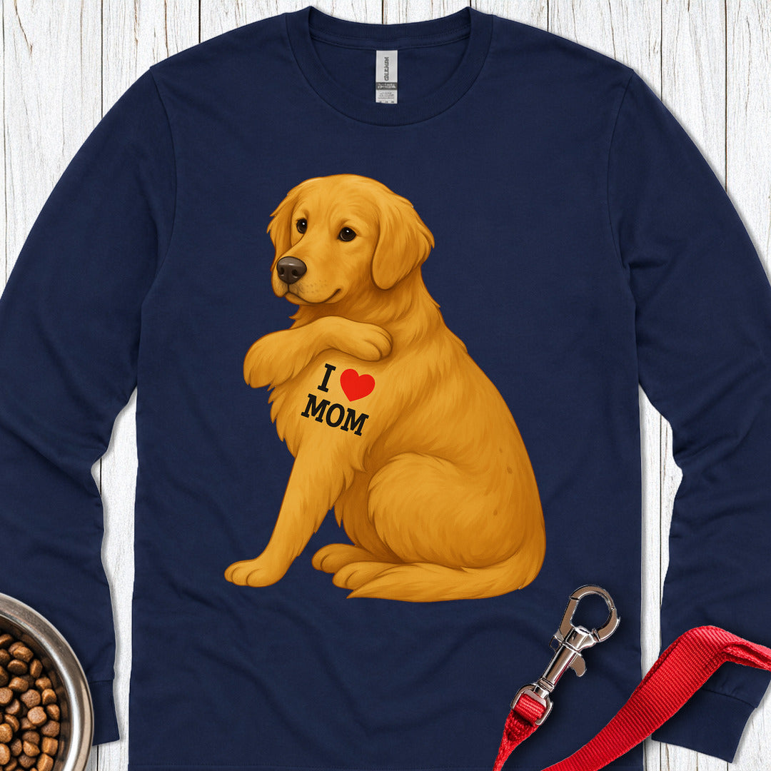 Golden Retriever Mom Long Sleeve — Navy