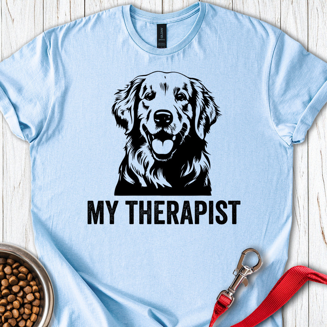 Golden Retriever My Therapist Light Blue
