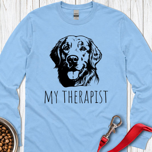 Golden Retriever My Therapist Long Sleeve — Carolina Blue