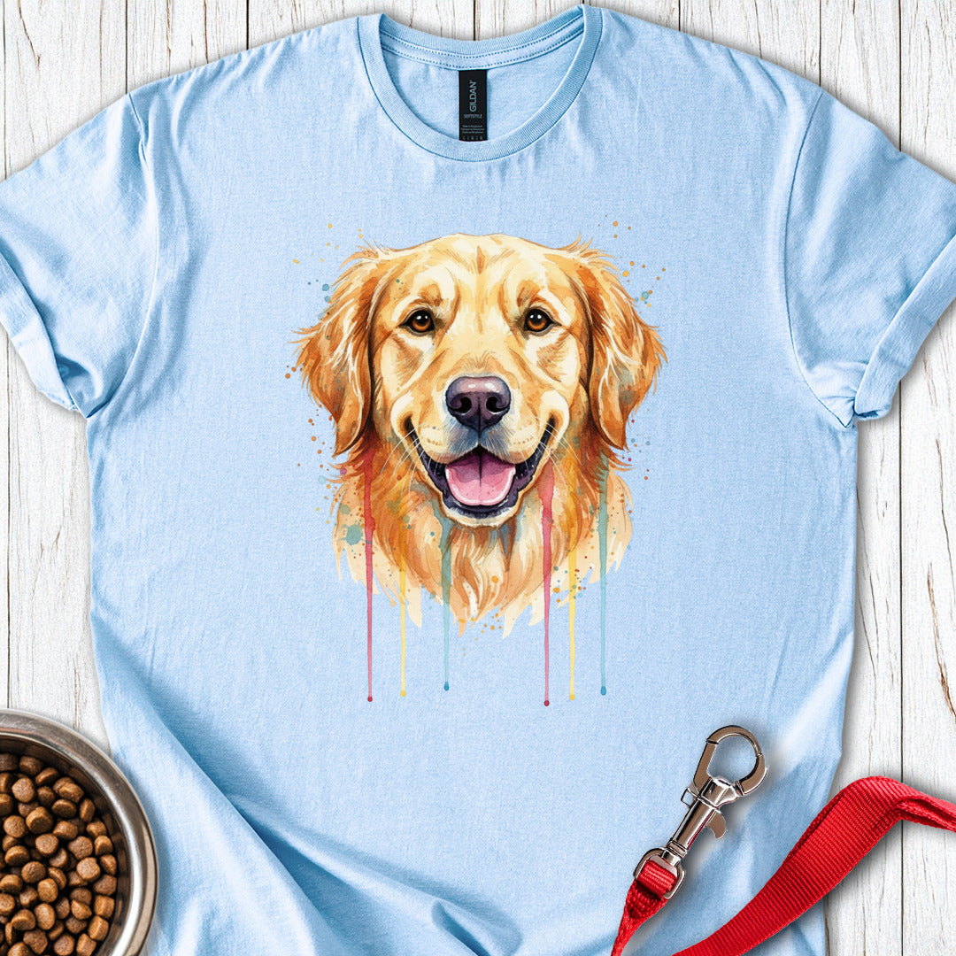 Golden Retriever Painting Light Blue