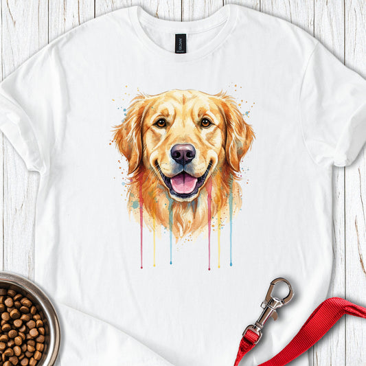 Golden Retriever Painting White