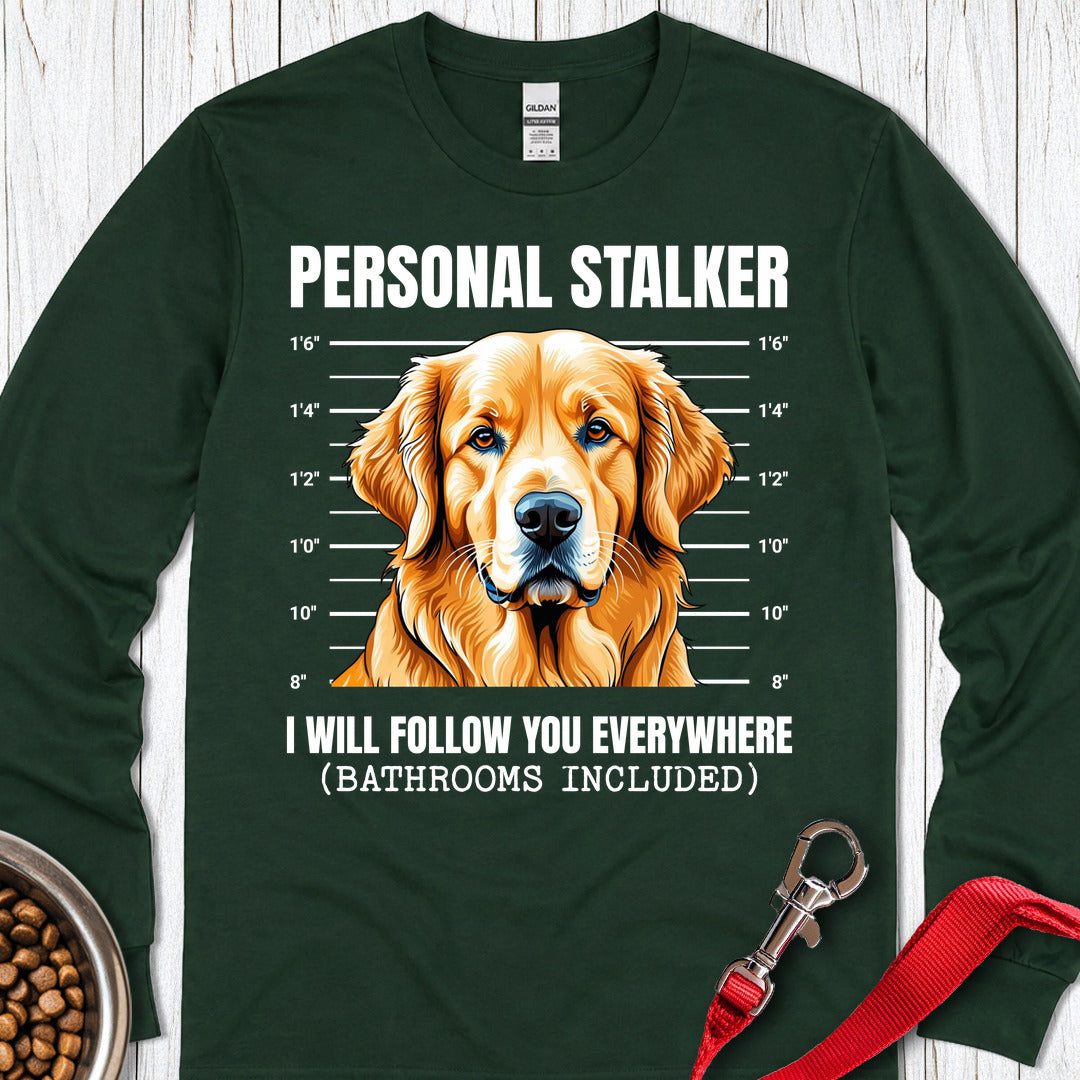 Golden Retriever Personal Stalker Long Sleeve — Forest Green