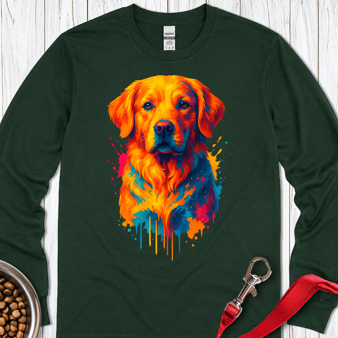 Golden Retriever Portrait Long Sleeve — Forest Green