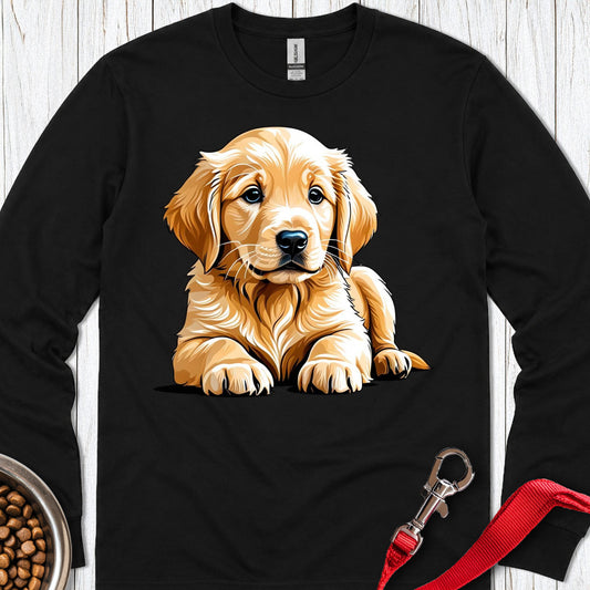 Golden Retriever Puppy Long Sleeve — Black