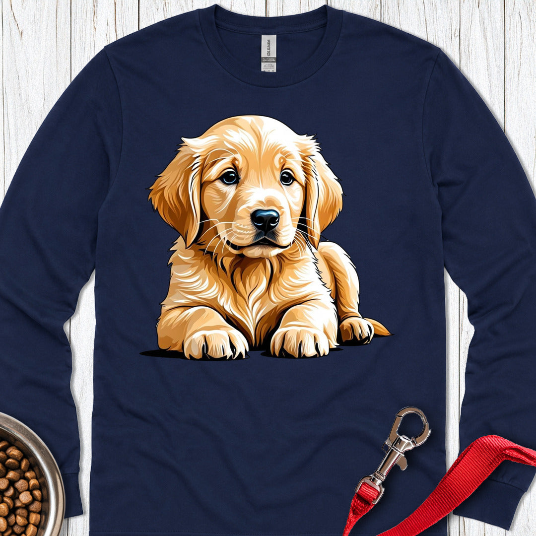 Golden Retriever Puppy Long Sleeve — Navy