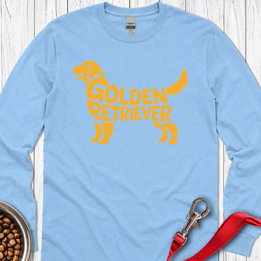Golden Retriever Retro Long Sleeve — Carolina Blue
