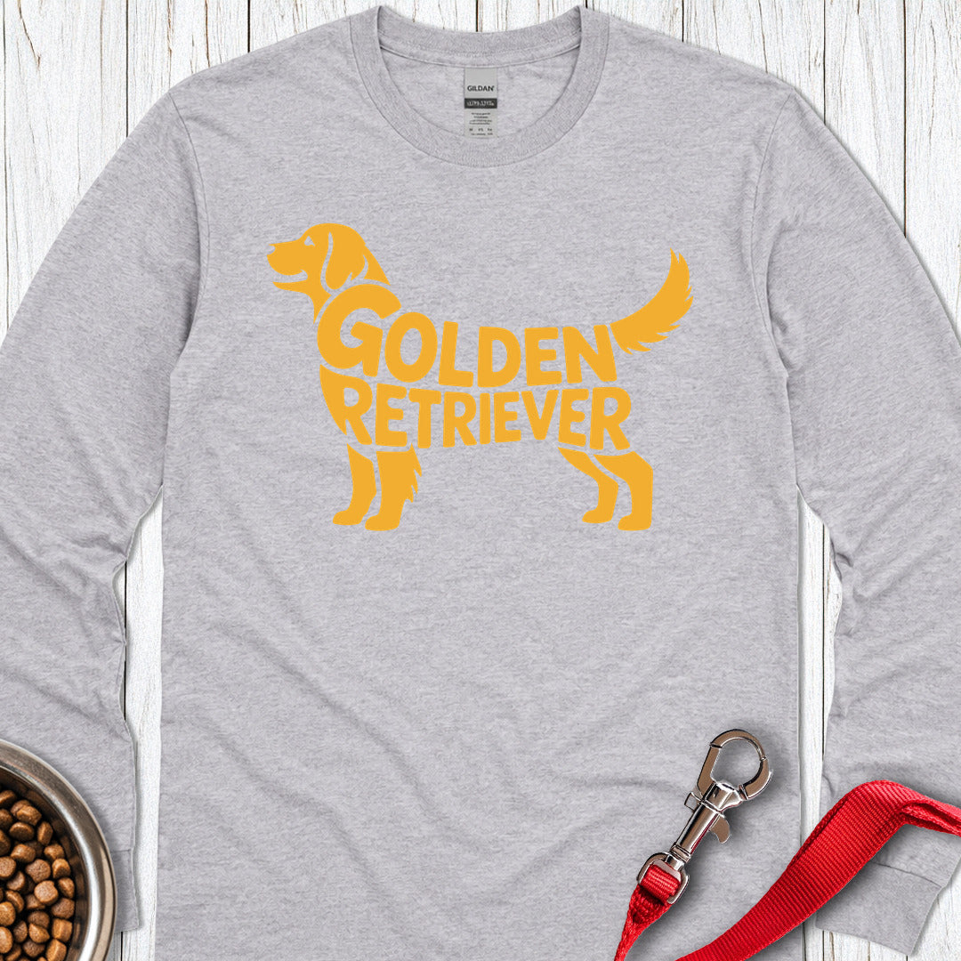 Golden Retriever Retro Long Sleeve — Sport Grey