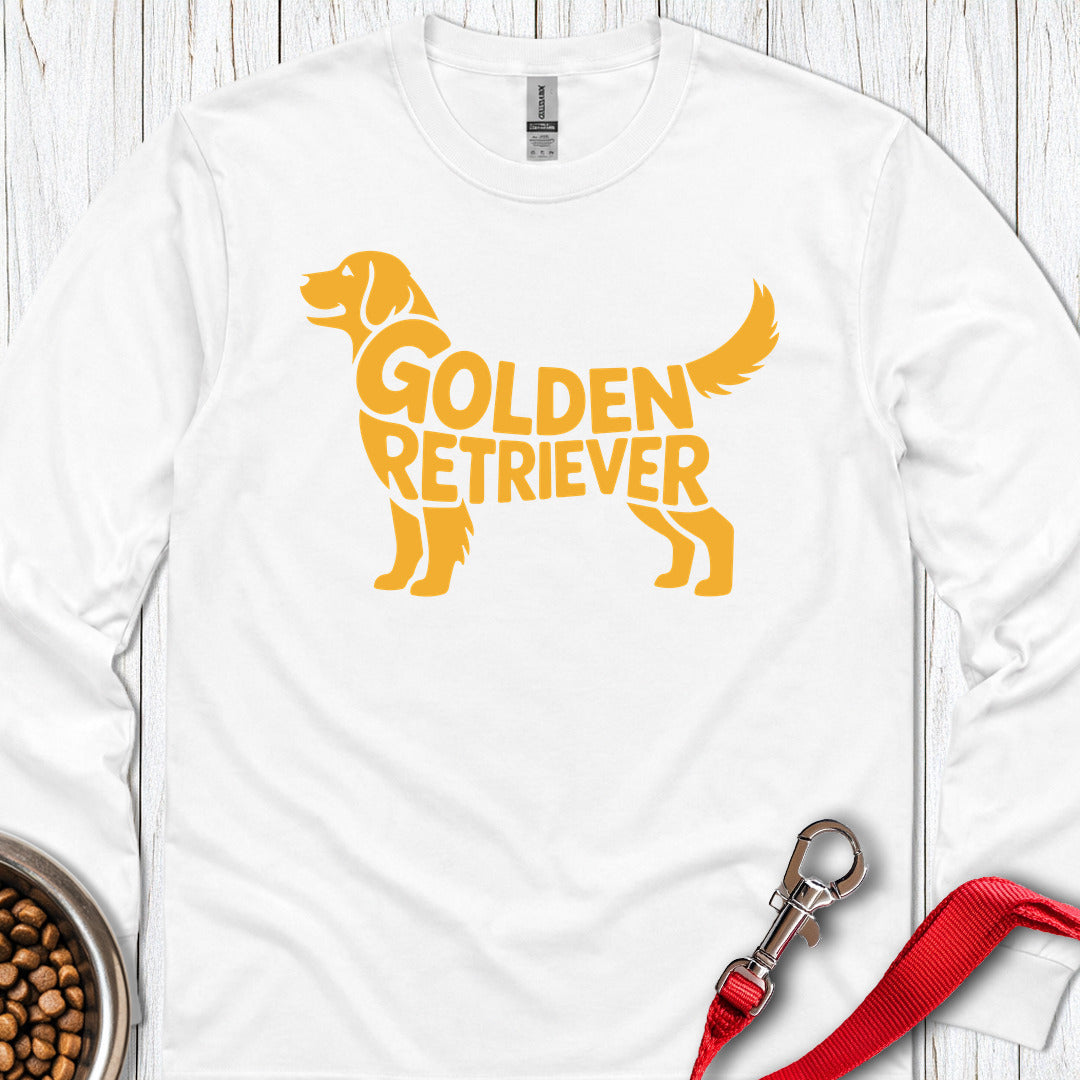 Golden Retriever Retro Long Sleeve — White