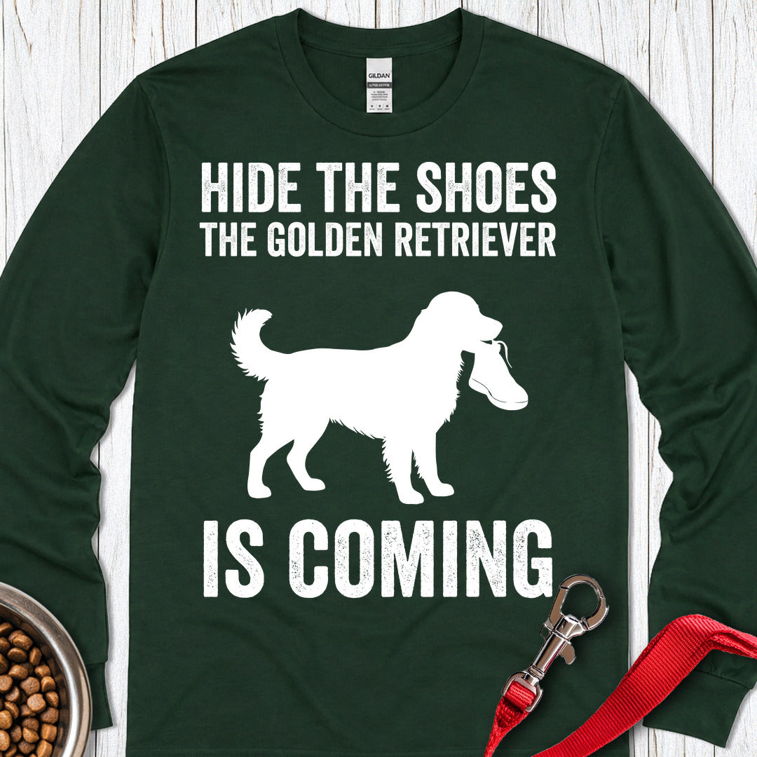 Golden Retriever Shoe Stealer Long Sleeve — Forest Green