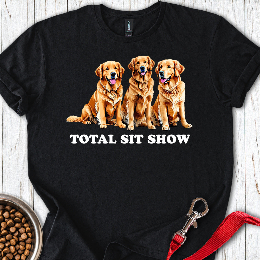 Golden Retriever Sit Show Black