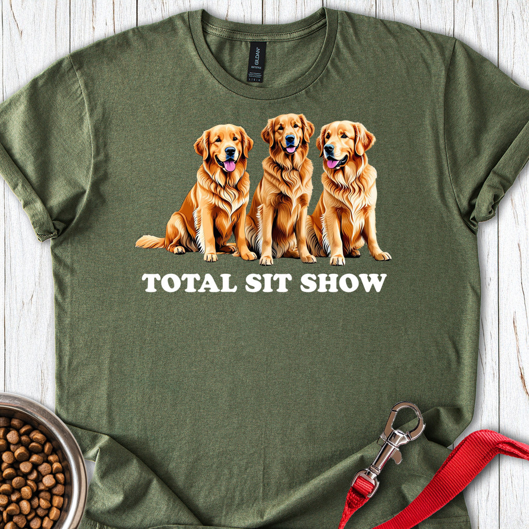 Golden Retriever Sit Show Military Green