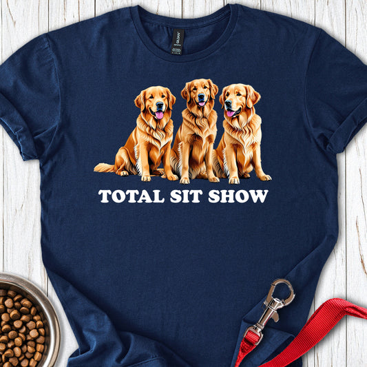 Golden Retriever Sit Show Navy