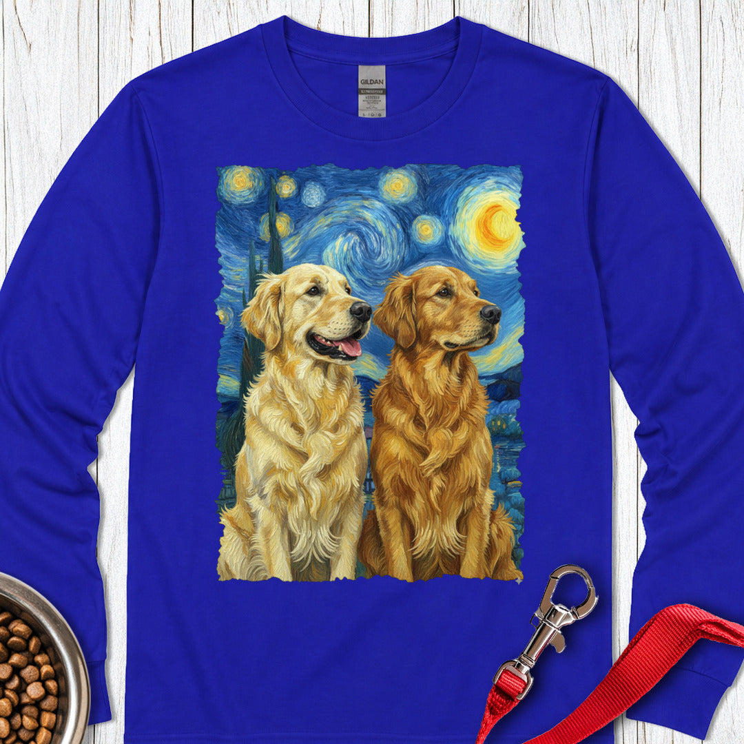 Golden Retriever Starry Night Long Sleeve — Royal