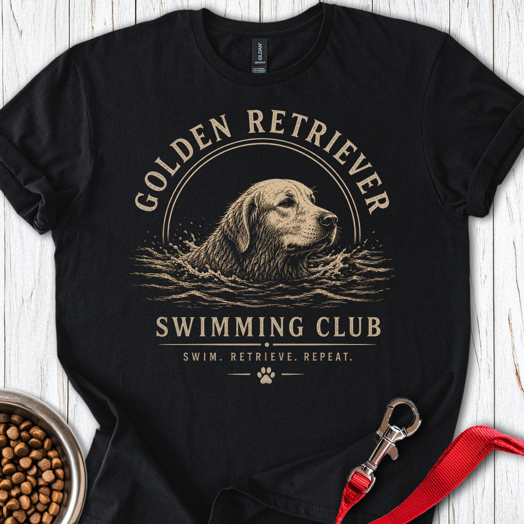 Golden Retriever Swimming Club Black