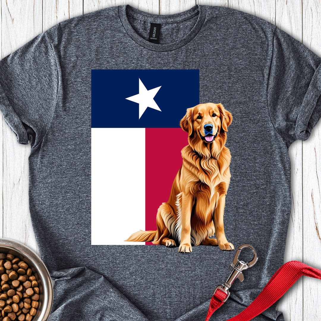 Golden Retriever Texas Flag Dark Heather