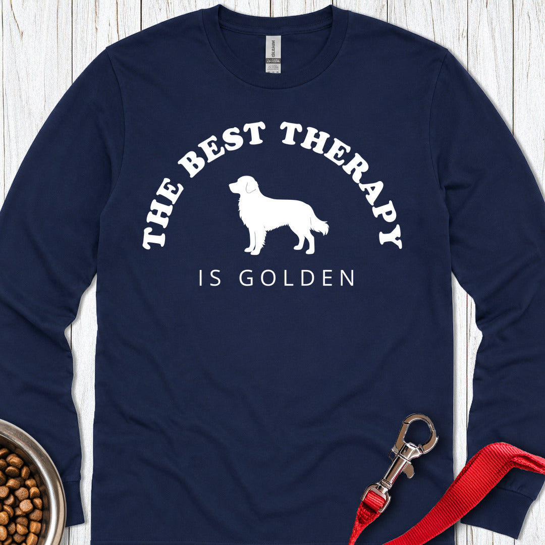Golden Retriever Therapy Long Sleeve — Navy