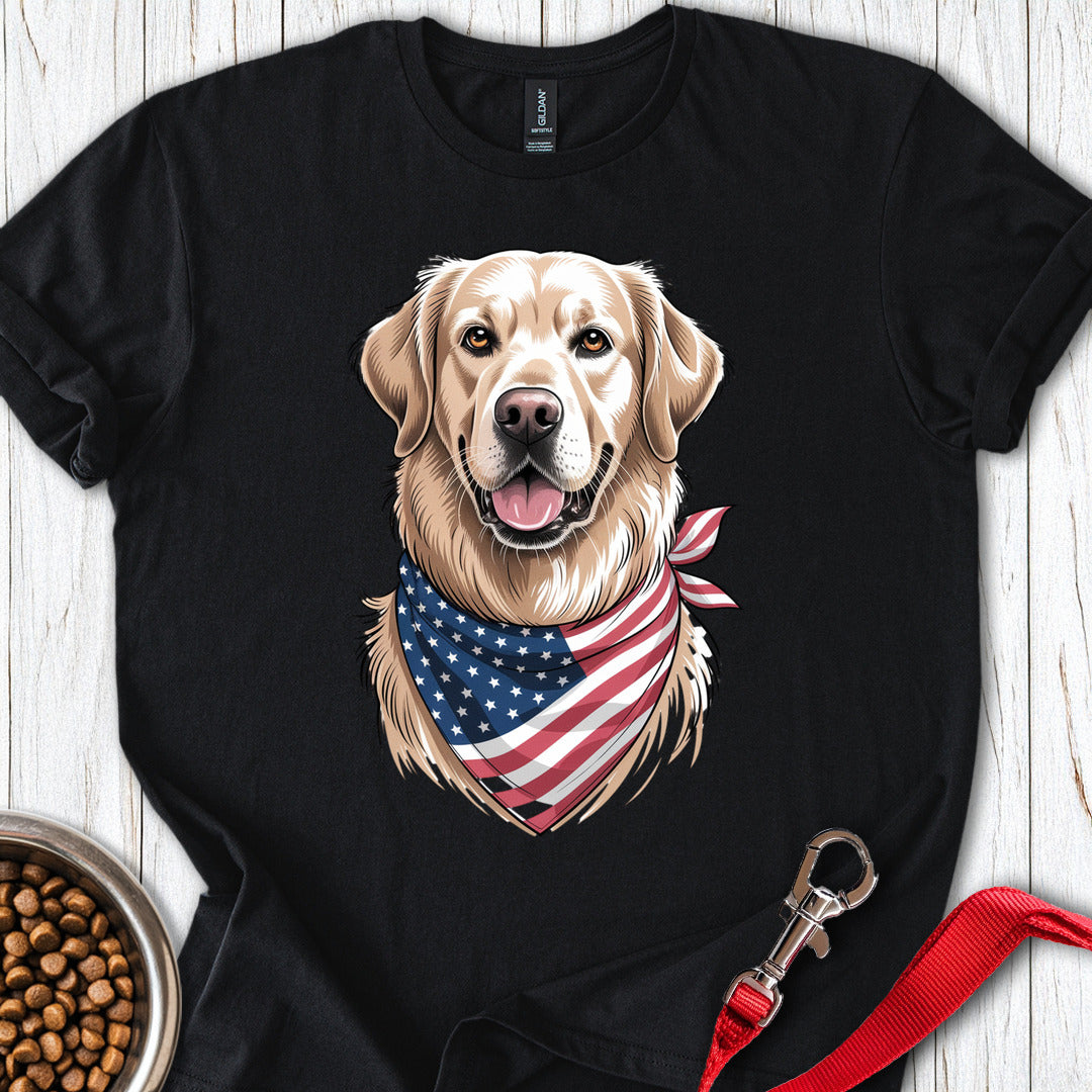 Golden Retriever USA Flag Black