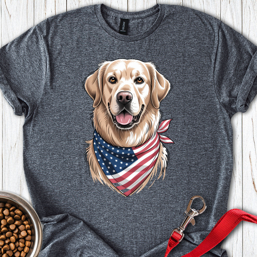 Golden Retriever USA Flag Dark Heather