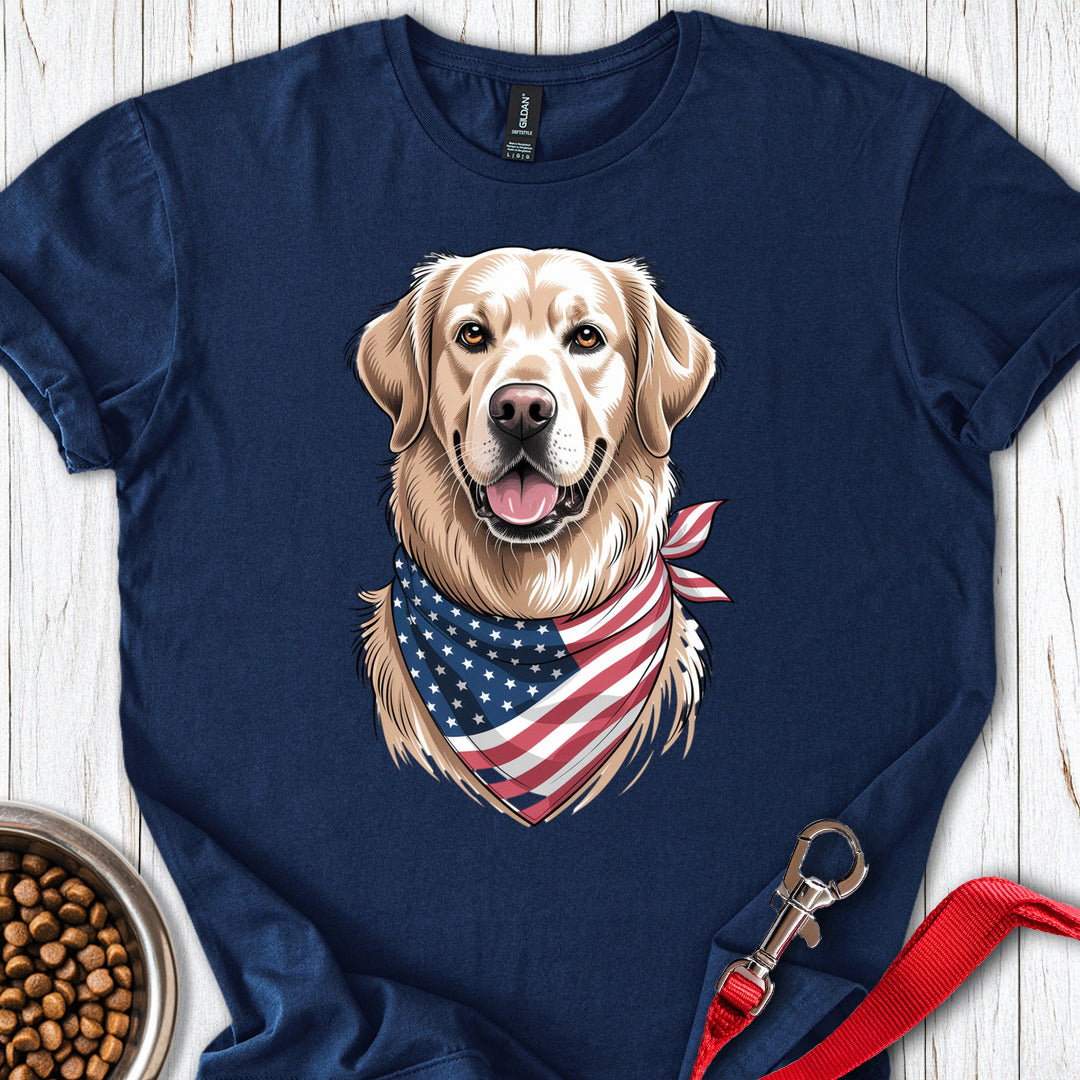 Golden Retriever USA Flag Navy