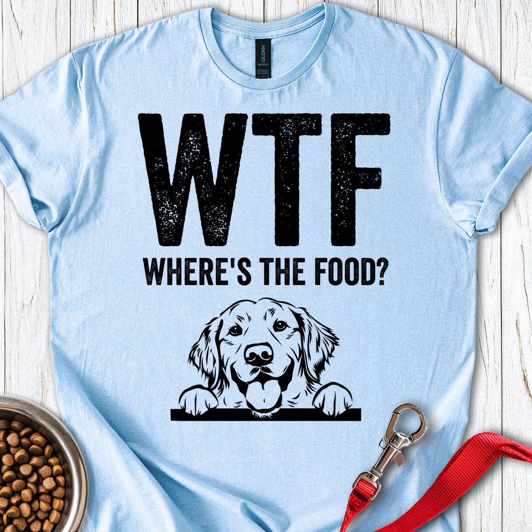 Golden Retriever Where's The Food? Light Blue