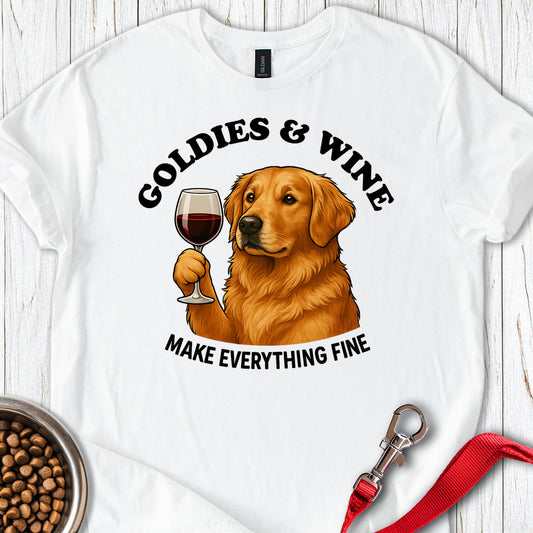 Golden Retriever & Wine White