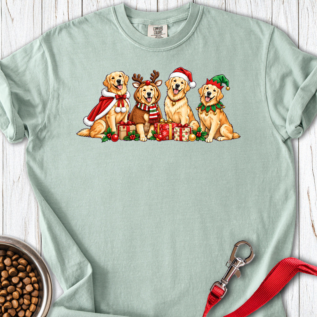 Golden Retrievers Group Christmas Premium Tee Bay