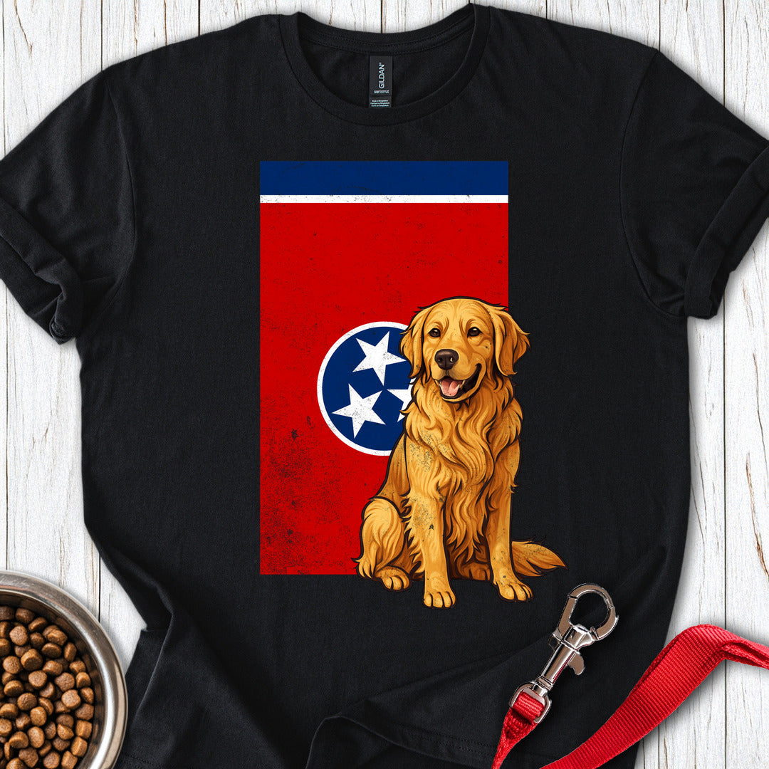 Golden Retrievers Tenessee Flag Black