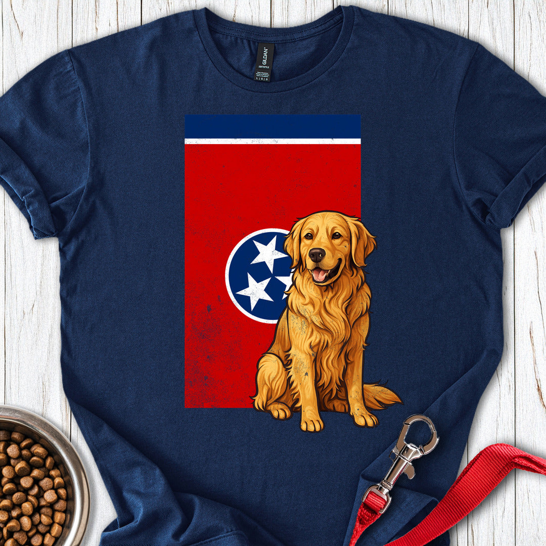 Golden Retrievers Tenessee Flag Navy