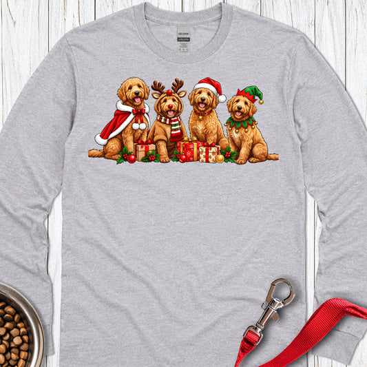 Goldendoodle Christmas Group Long Sleeve — Sport Grey