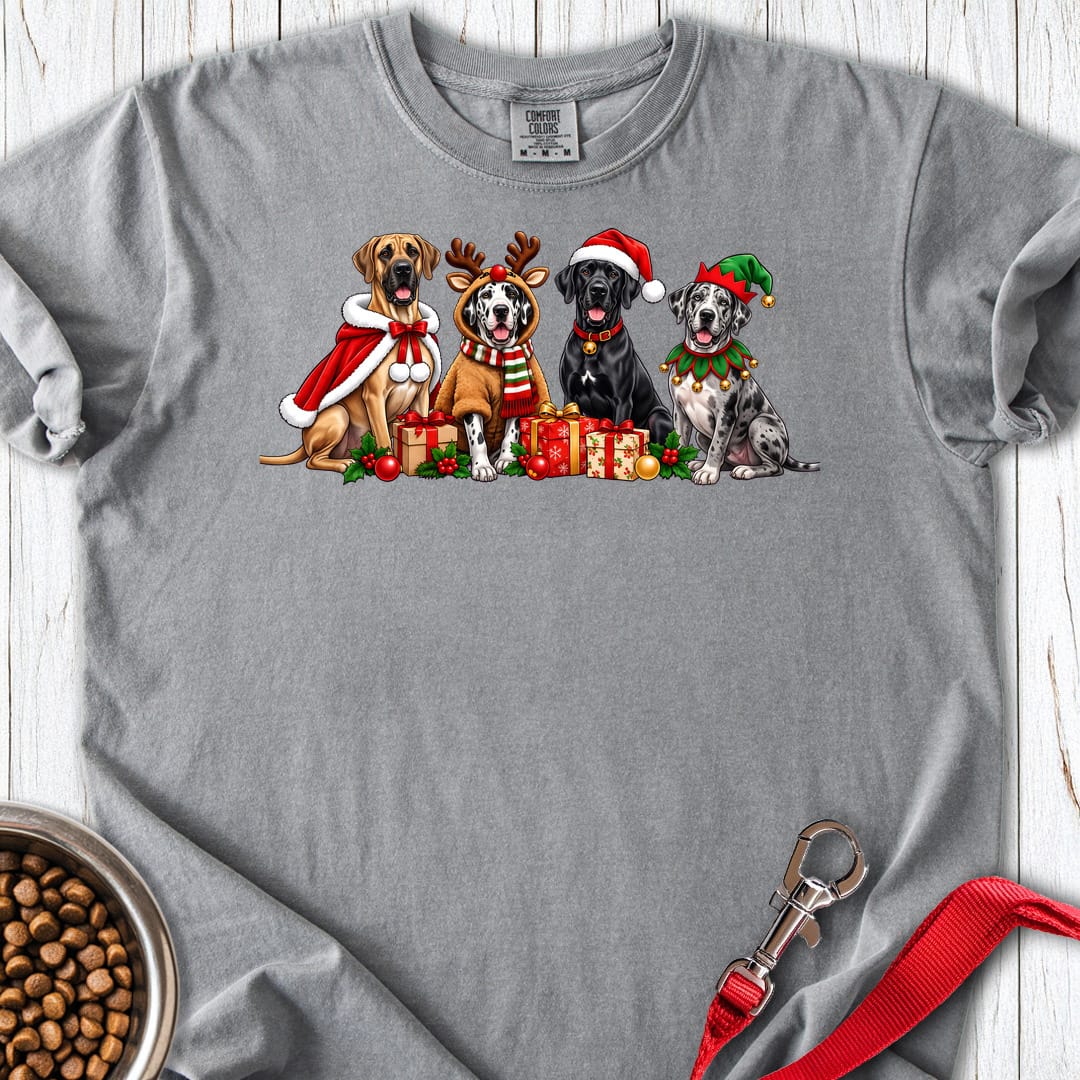 Great Dane Christmas Group Premium Tee — Grey