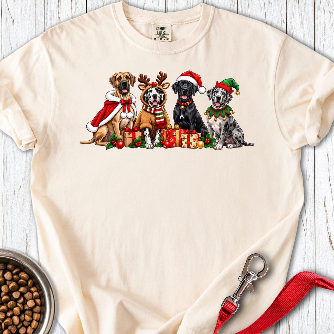 Great Dane Christmas Group Premium Tee — Ivory