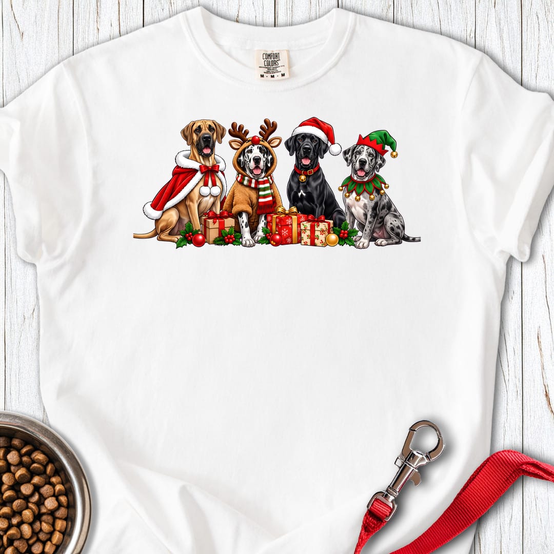 Great Dane Christmas Group Premium Tee — White
