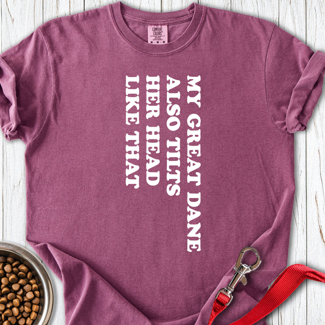 Great Dane Tilt Her Head Premium Tee — Berry