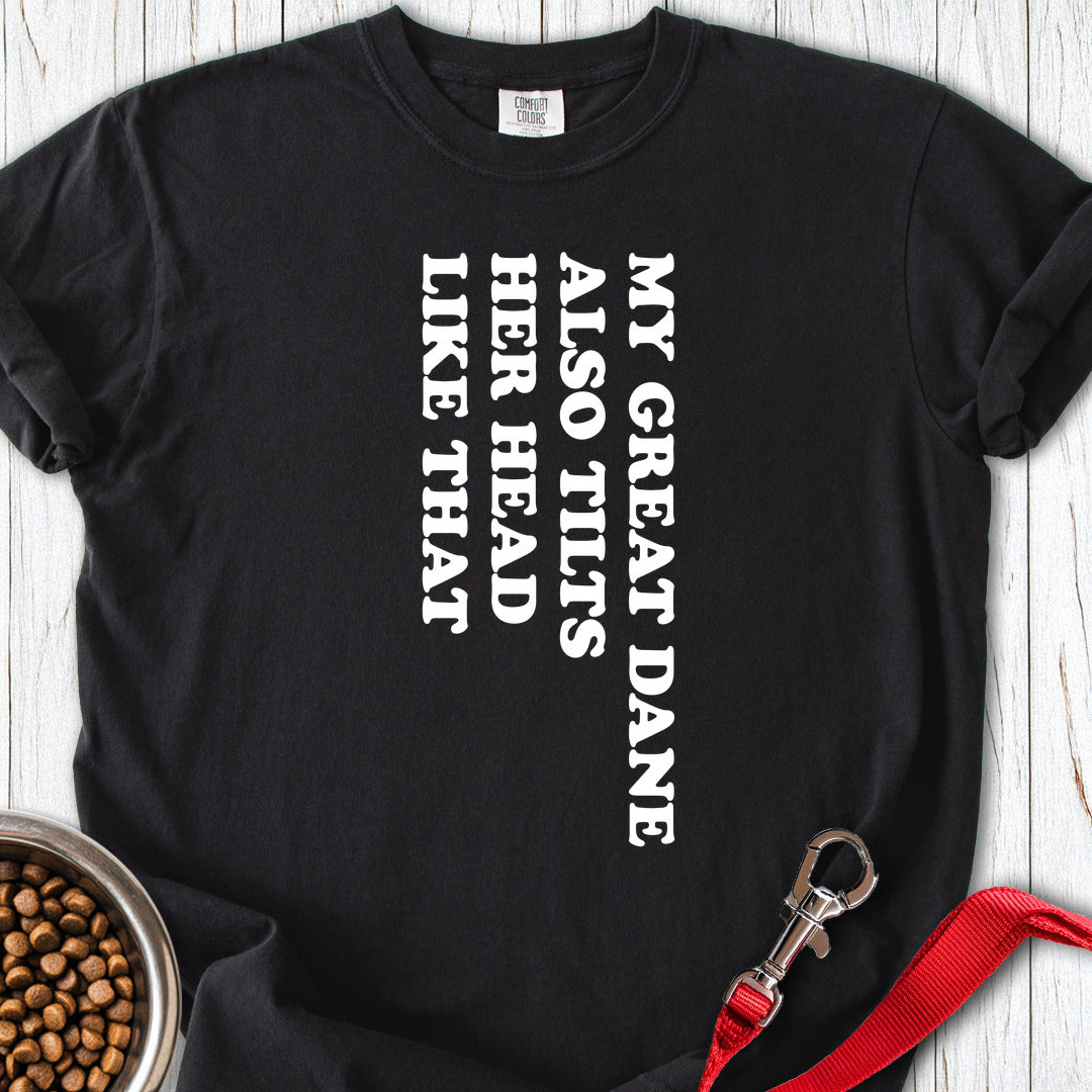 Great Dane Tilt Her Head Premium Tee — Black