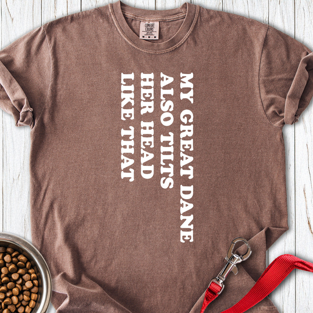 Great Dane Tilt Her Head Premium Tee — Espresso