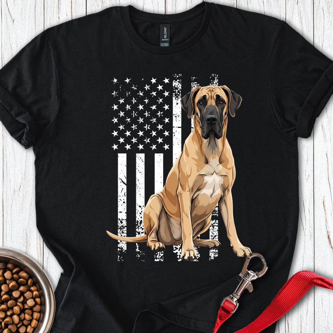 Great Dane US Flag Black