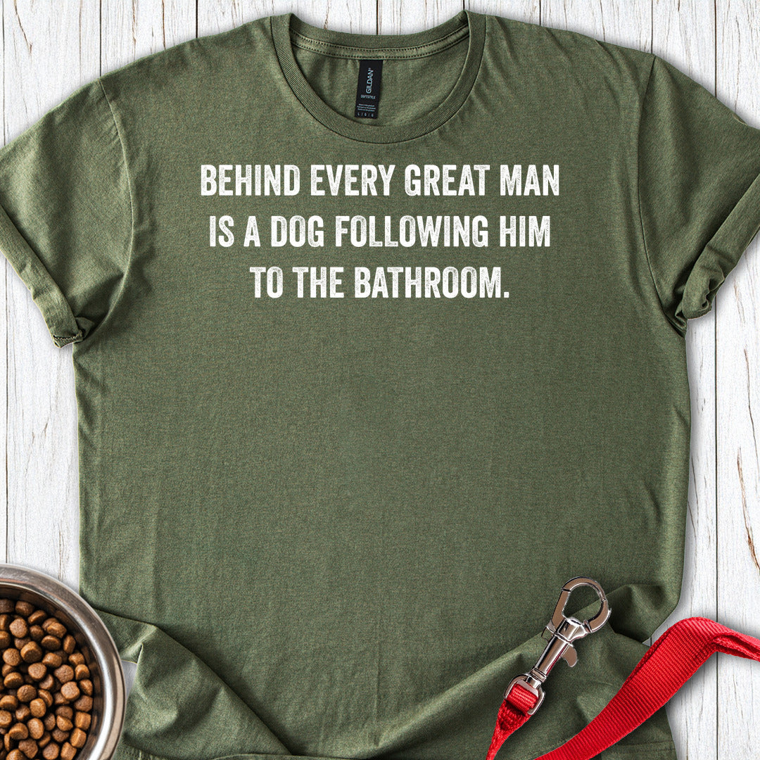 Great Man Dog Following Military Green