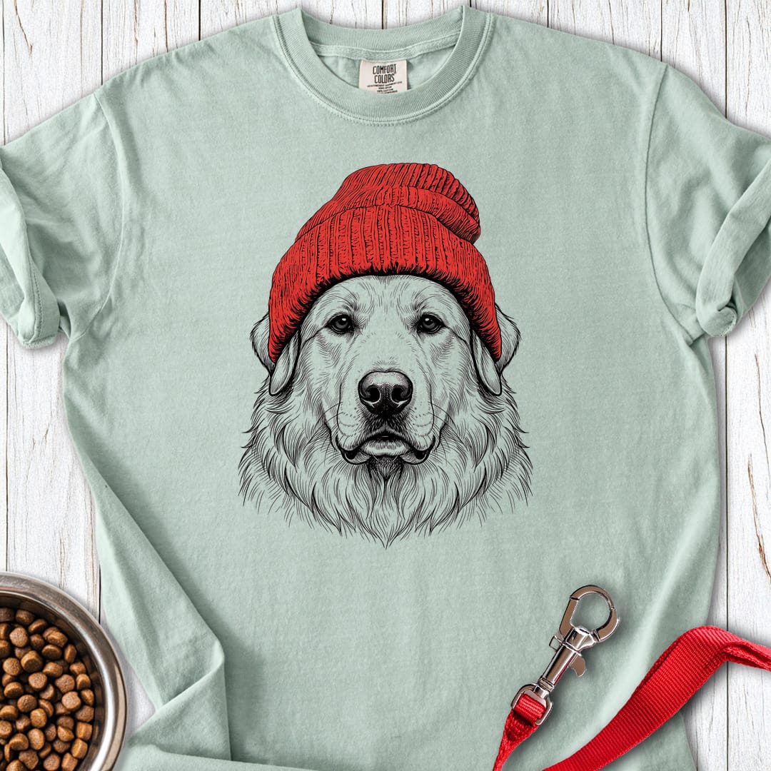Great Pyrenees Beanie Premium Tee — Bay