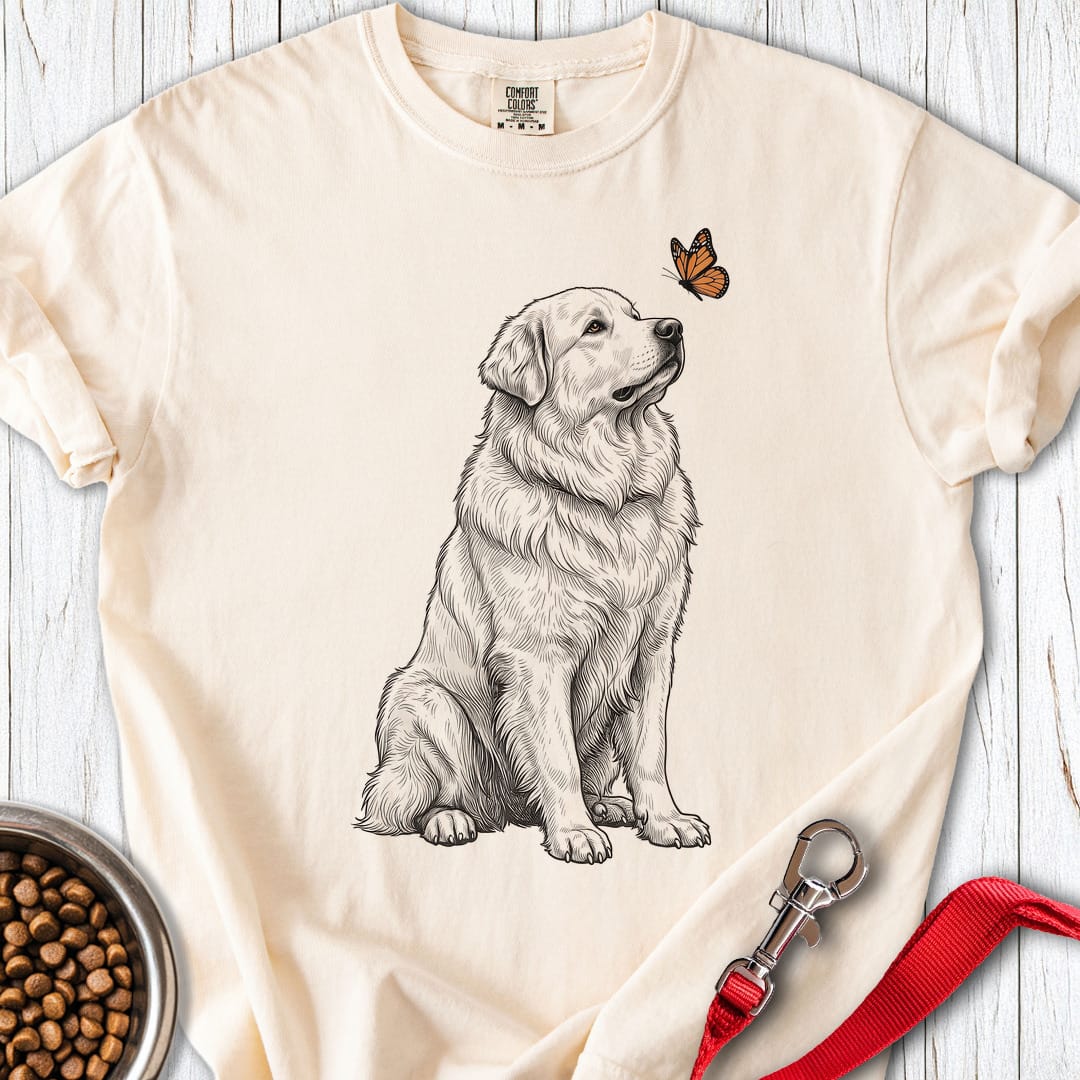 Great Pyrenees Butterfly Premium Tee — Ivory