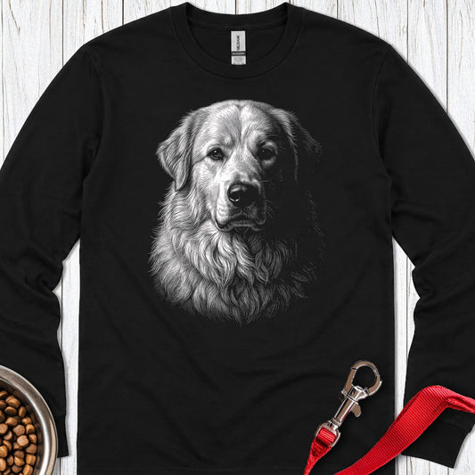 Great Pyrenees Engraved Long Sleeve Black