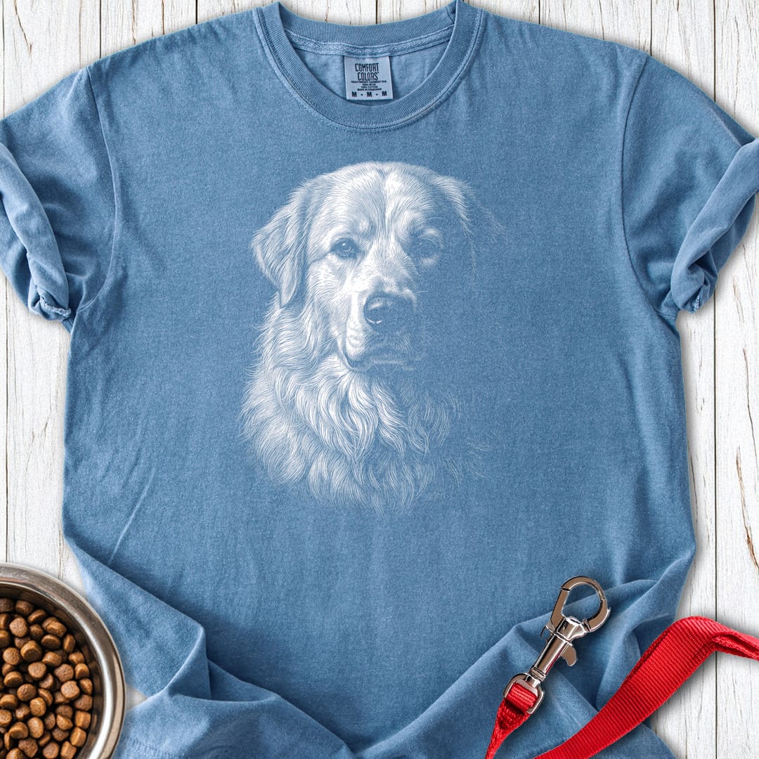 Great Pyrenees Engraved Premium Tee Blue Jean